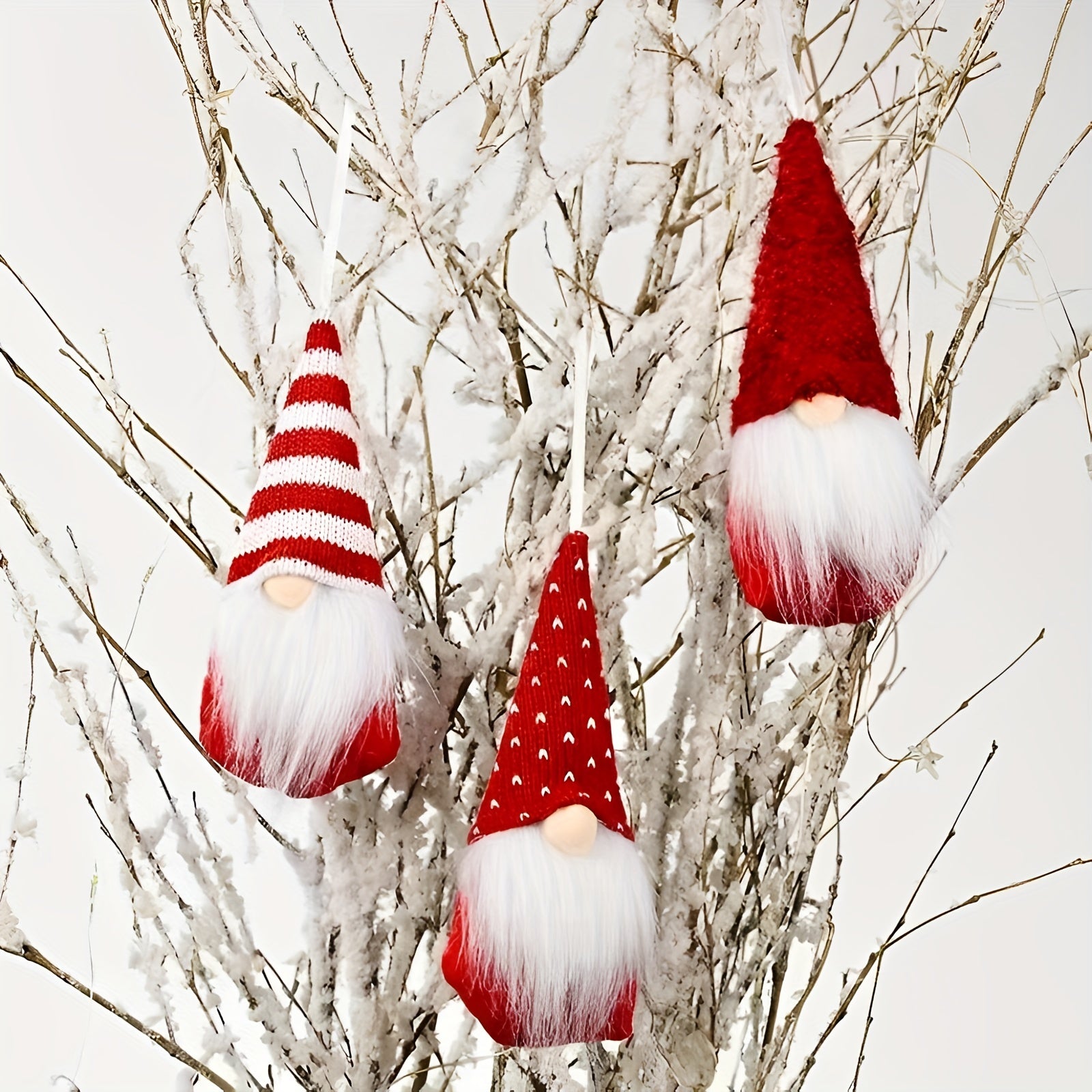 3pcs Christmas Tree Hanging Dwarf Decorations Plush Santa Claus Elf