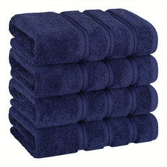 4pcs Hand Towels Set Soft Cotton for Bathroom Navy Quick Drying Absorbent