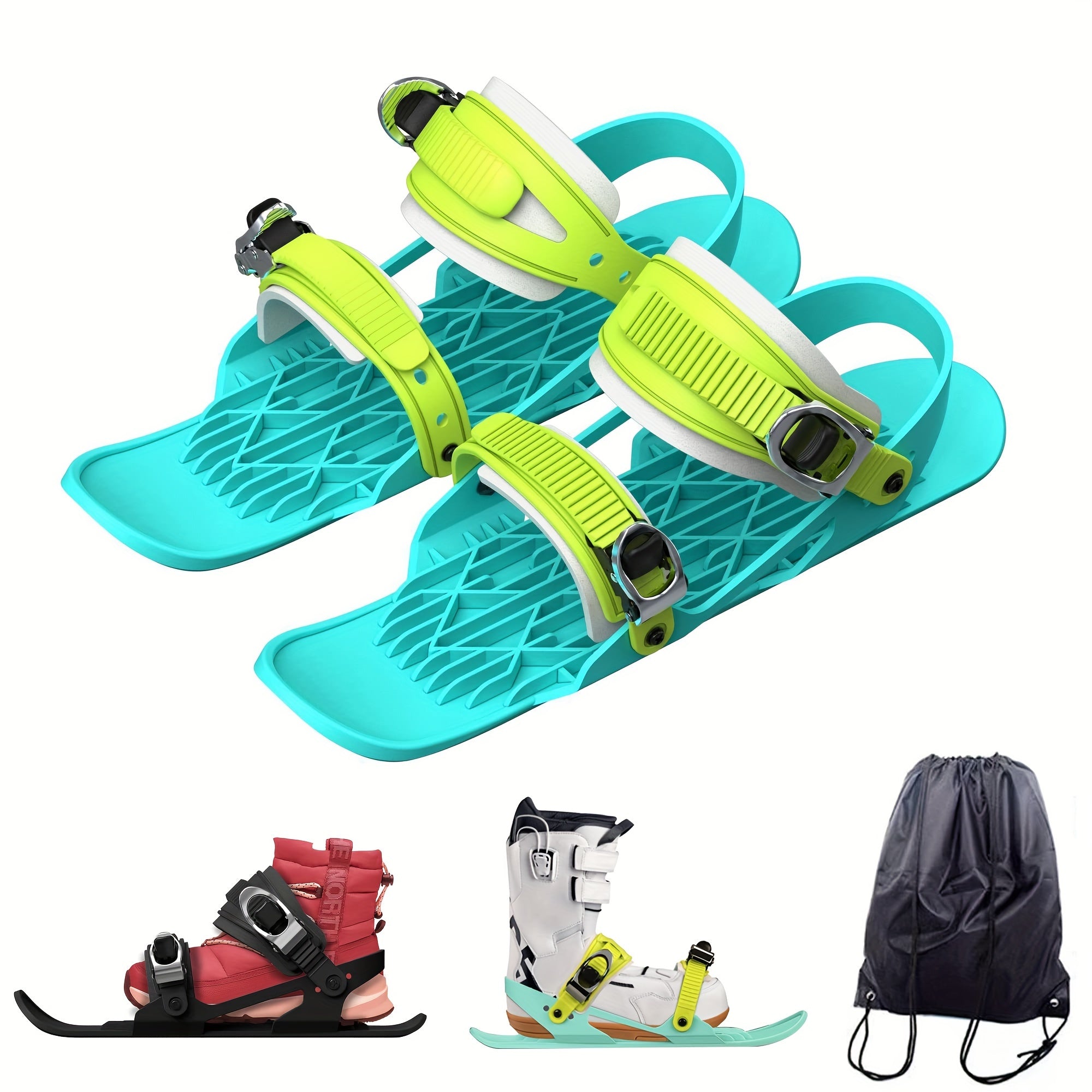 Mini Short Ski Skates For Snow Adjustable Winter Ski Shoes