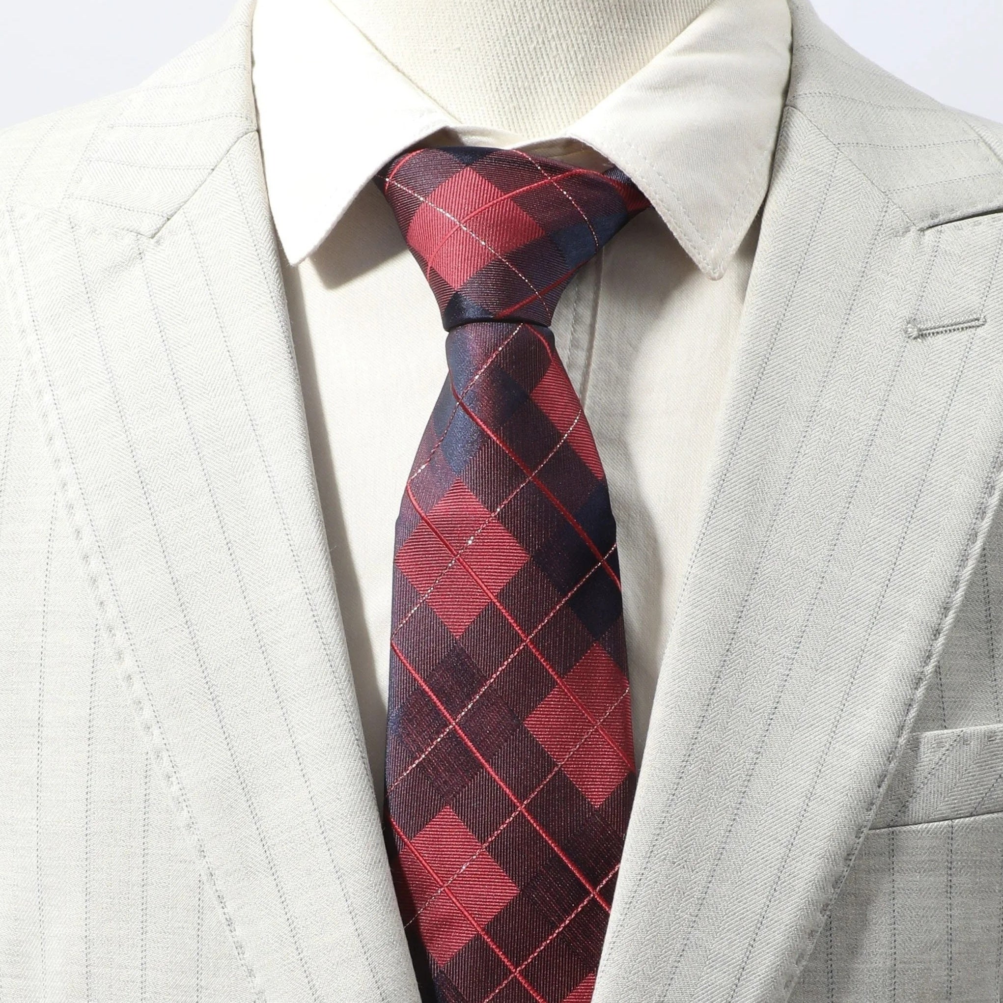 Men's Plaid Stripe Business Necktie