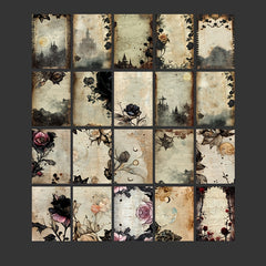 60pcs Retro Dark Series Journal Diary Material DIY Decoration Paper
