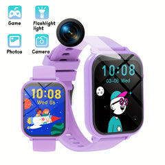 Kids Game Smartwatch for Teens Step Counter Front Camera Flashlight