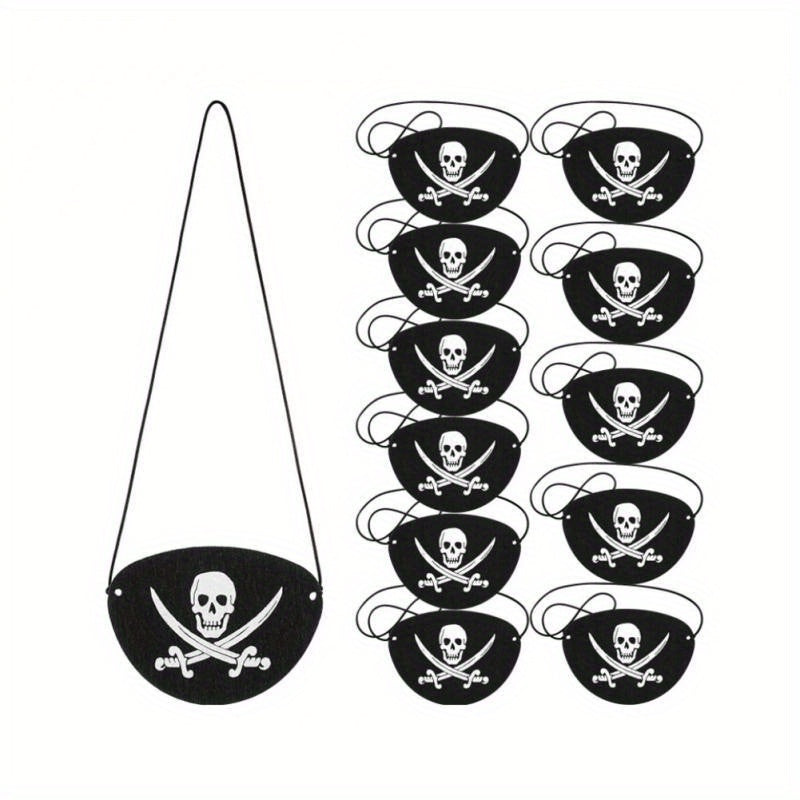 10pcs Pirate Eye Mask Set for Halloween Christmas Costume Party