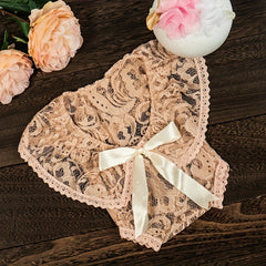2pcs Baby Hollow Bow Red Lace Photography Clothing Set