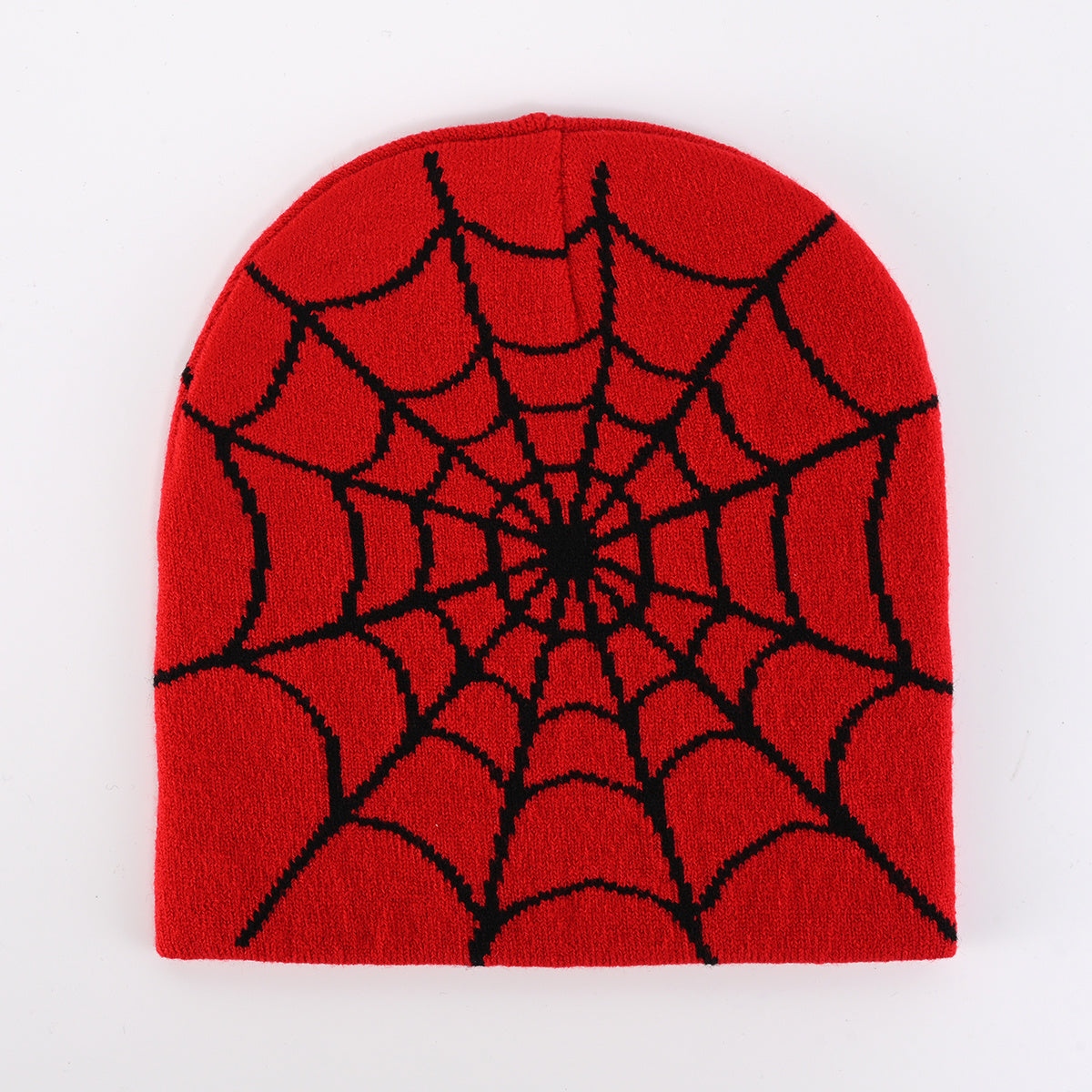 Y2K Gothic Spider Web Jacquard Skull Cap Unisex Warm Knit Hat