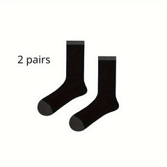Colorblock Crew Socks, Breathable Mid Tube Stockings