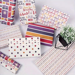 6pcs Colorful Cartoon Birthday Gift Wrapping Paper Roll