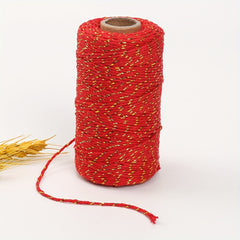 328ft Cotton Bakers Twine String Gold Metallic Festive Holiday Wedding Cord