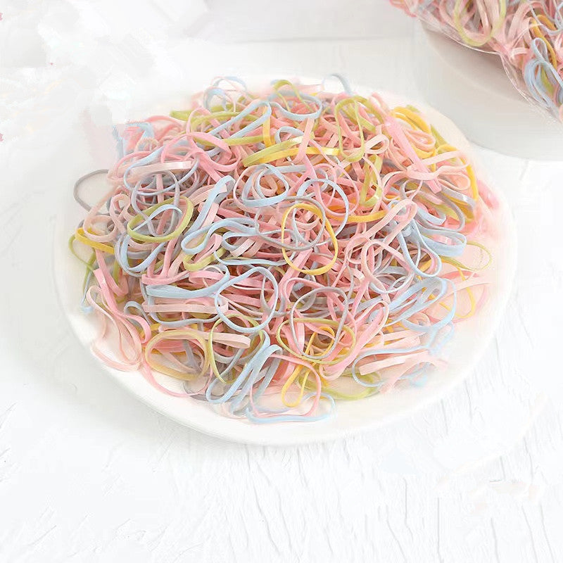 500pcs Colorful Mini Hair Bands Girls Ponytail Hair Accessories