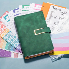 A6 PU Leather Budget Binder Notebook Cash Envelopes System