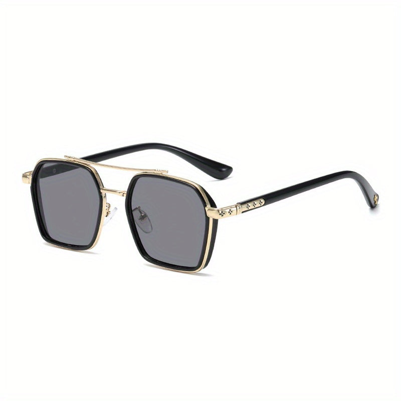Gradient Lens Aviator Sunglasses Clover Decor UV400