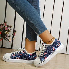 Women's Star Flag Pattern Canvas Sneakers for 4th of July