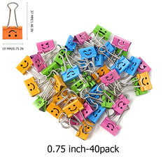 48pcs Colorful Little Happy Face Metal Paper Clips for Office School Home