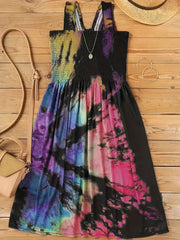  Tie Dye Midi Tank Dress