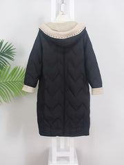 Long Puffer Coat Hooded Winter Jacket Plus Size