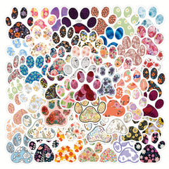 60pcs Paw Print Stickers Self Adhesive for Laptop Skateboard