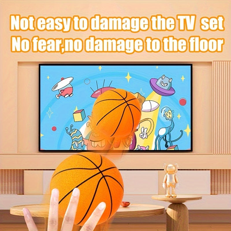 7.09in Orange Striped Ball Soundless Basketball