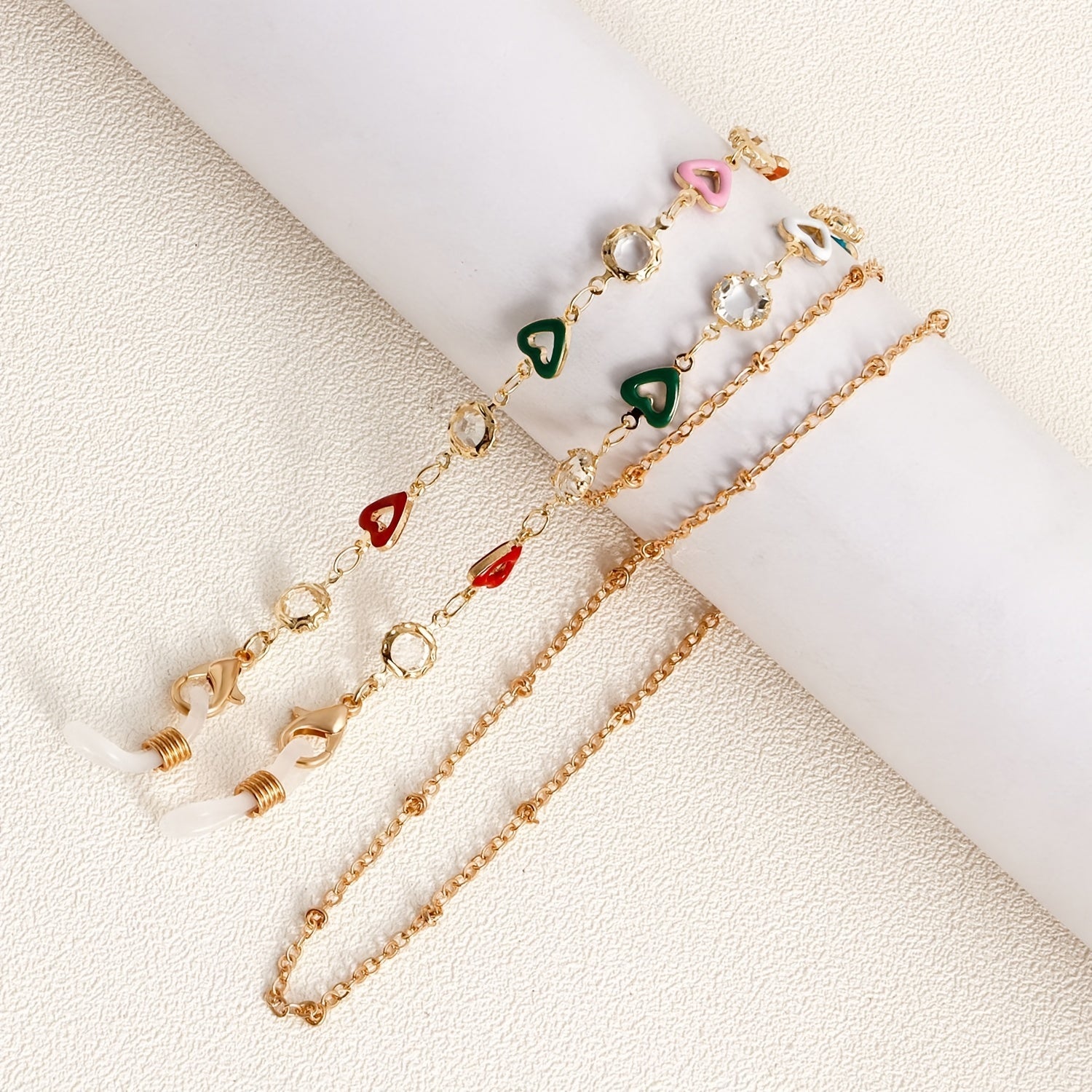 Heart Decor Metal Glasses Chain Eyeglasses Holder Non Slip Accessory