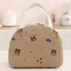 Corduroy Insulated Large Capacity Soft Reusable Polyester Cloth