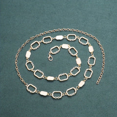 Golden Geometric Metal Waist Chain Vintage Dress Girdle