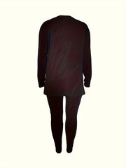  Women's Number Print Tunic Top & Leggings Outfit Set
