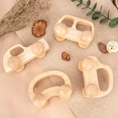 Wooden Kids Push And Grip Car 33cm Small Car Baby Muscle Training Grip Toy