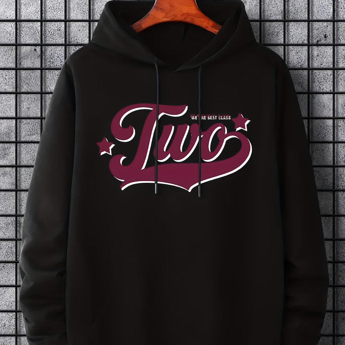 Men's Two Print Hoodie Casual Breathable Sweatshirt