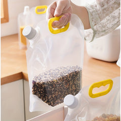 5pcs Visual Transparent Food Storage Bag with Moisture Proof Seal and Stand Up