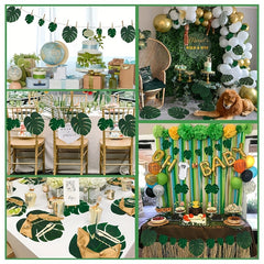 Tropical Palm Leaf Plants Hawaii Jungle Party Table Decor