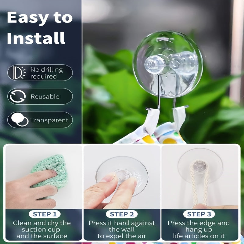 20pcs Transparent Plastic Suction Cups for Home Organization and Decoration