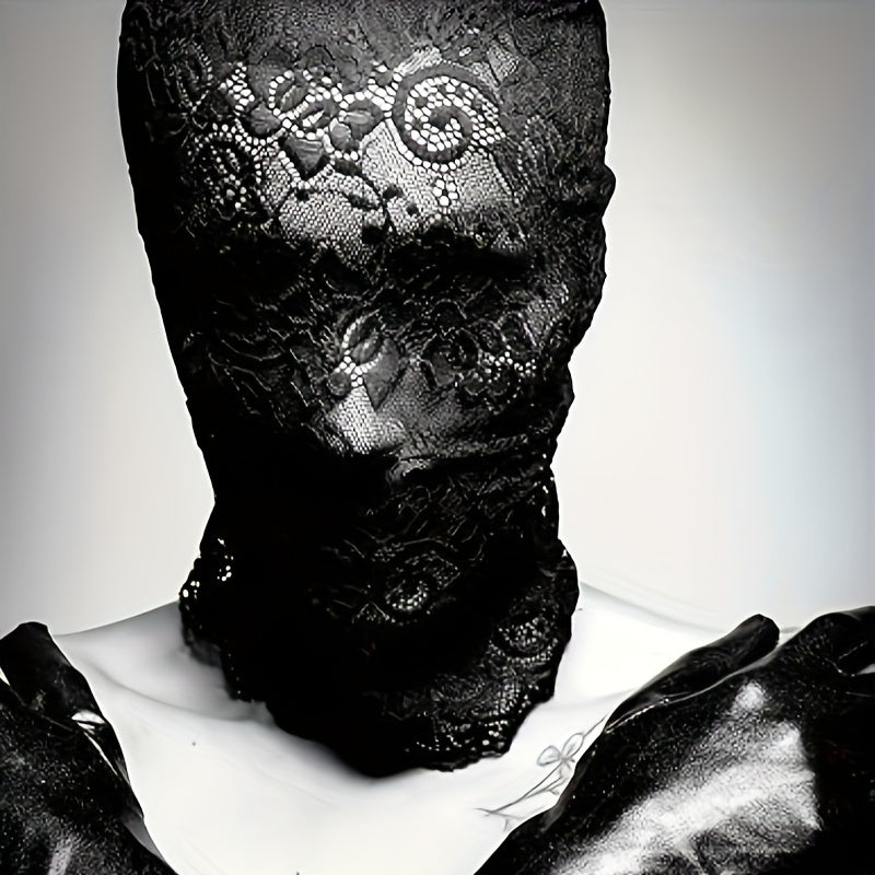 Lace Full Face Mask Second Skin Headpiece Halloween Elastane Head Cover Unisex