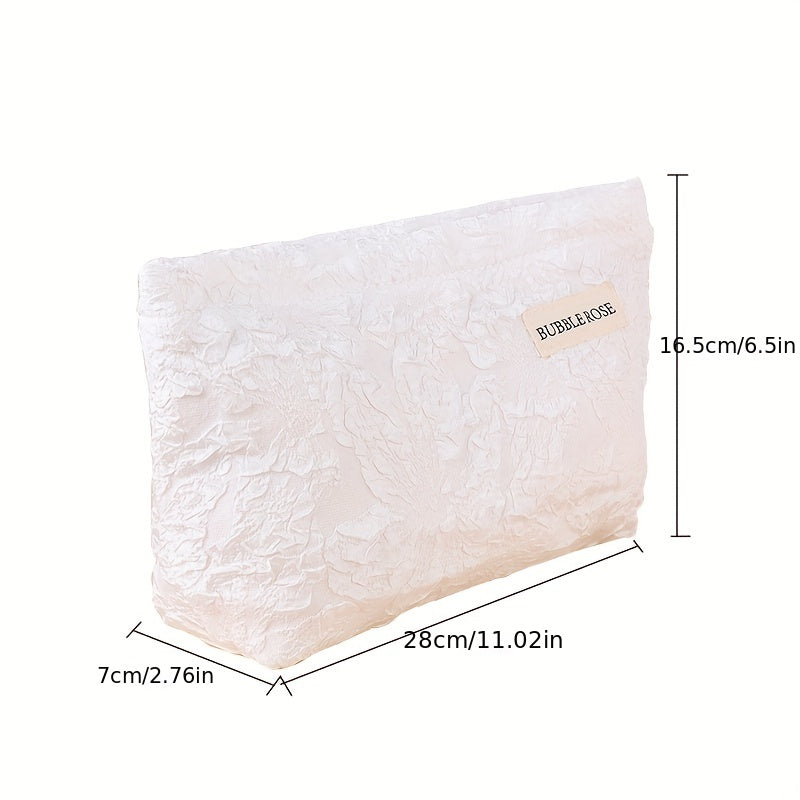 Rose Embossed Powder Makeup Bag Large Capacity Portable Clutch Bag