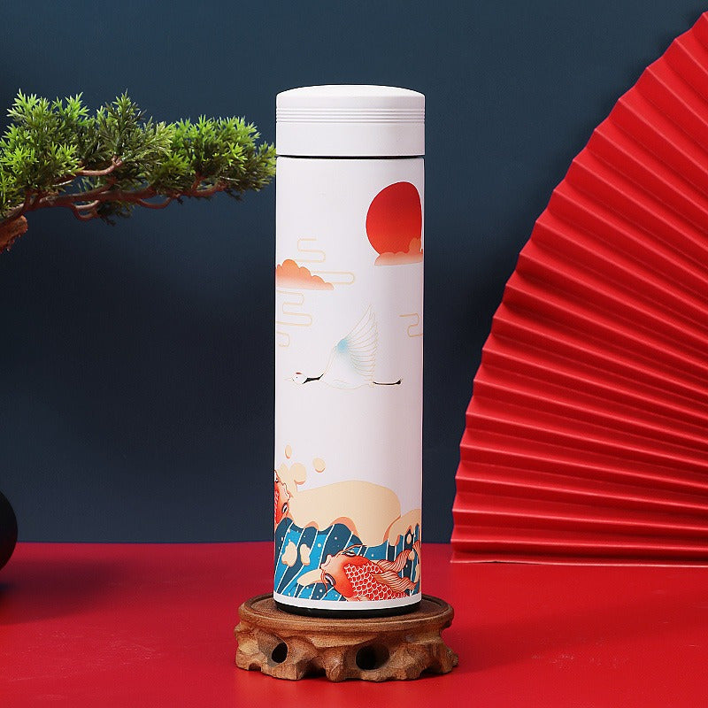 Chinese Style Vintage Insulated Water Bottle 304 Stainless Steel Cup
