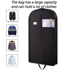 Minimalist Clothes Storage Hanging Bag Solid Zipper Organizer Dustproof Bag