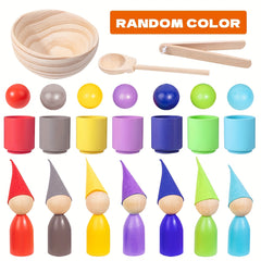 Educational Wooden Rainbow Matching Game for Preschoolers