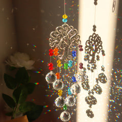 Vintage Tree Of Life Crystal Suncatcher Pendant