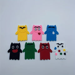 Felt Monster Finger Puppet Set with English Picture Book
