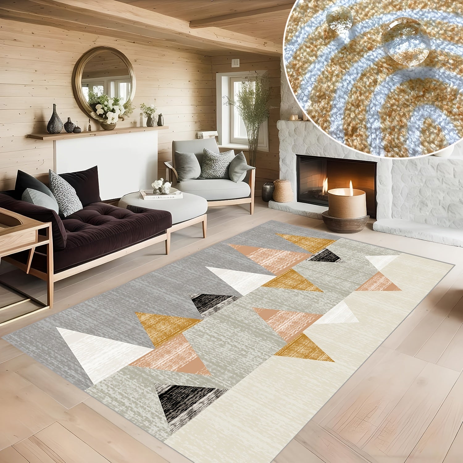 Fluffy Geometric Area Rug Soft Large Machine Washable Non-Slip Backing