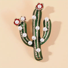 Alloy Owl Brooch with Faux Diamond Inlay