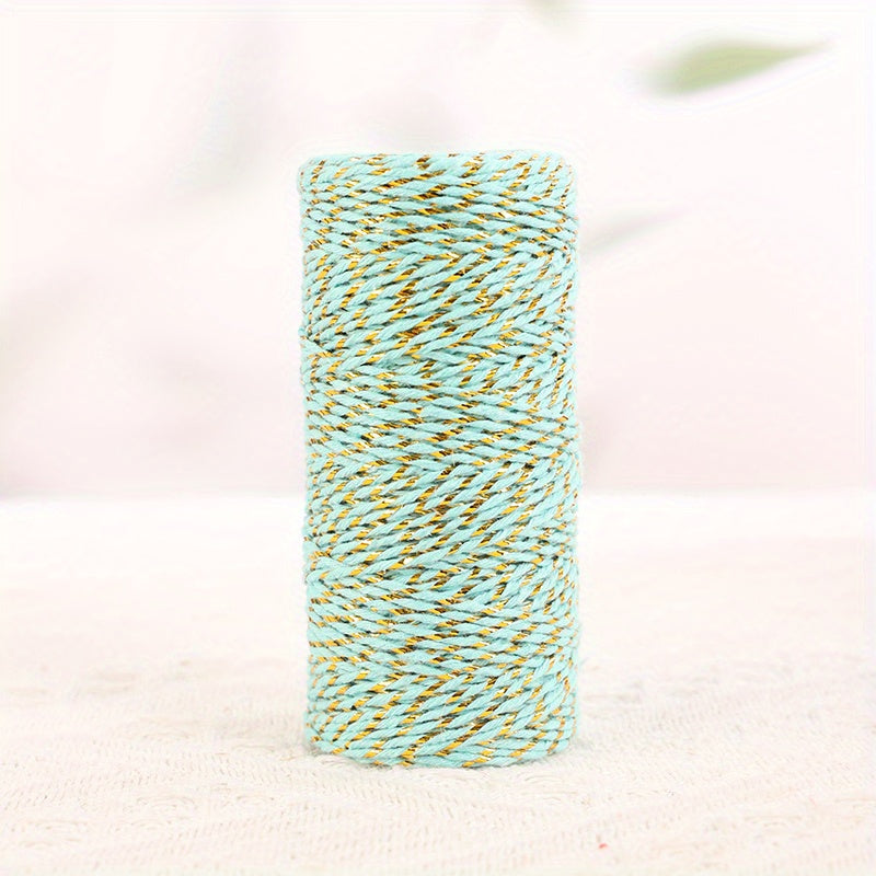 50m Colorful Golden Silk Cotton Rope DIY Gift Bouquet Decoration