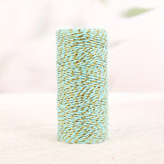 50m Colorful Golden Silk Cotton Rope DIY Gift Bouquet Decoration