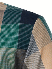 Plaid Print Men's Casual Short Sleeve Shirt