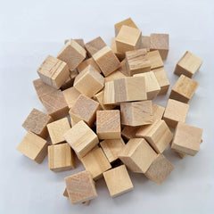 50pcs Unfinished Small Wood Cubes For Crafts And Puzzle Making