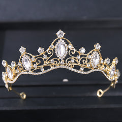 Silvery Crystal Tiara Crown for Women Girls Prom Quinceanera Hair Accessories
