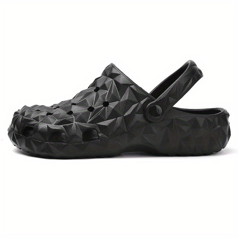 Men's Solid Geometric Slip On Clogs