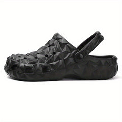 Men's Solid Geometric Slip On Clogs