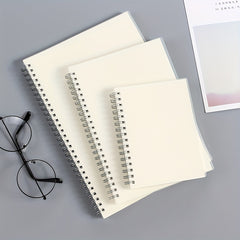 A6 Frosted Transparent Cover Horizontal Grid Blank Notepad