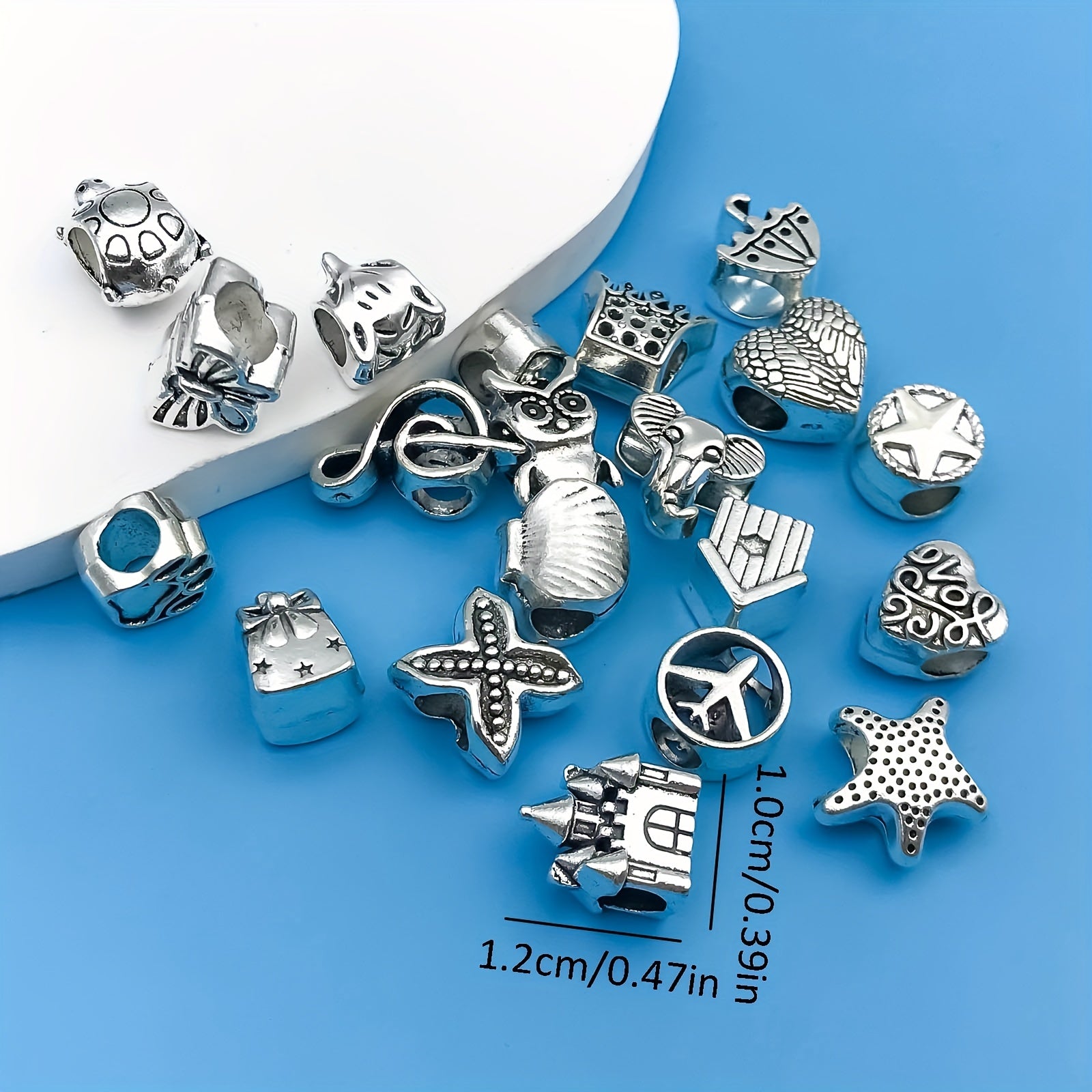 20pcs Mixed Metal Connectors Spacer Beads Tube Charms DIY Jewelry Making