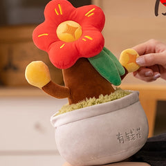 Money Plant Plush Toy Bonsai Prosperity Tree with Wealth Symbol Decor