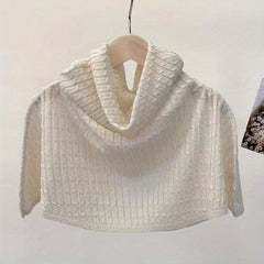 Ribbed Knitted Shawl Solid Thin Breathable Neck Gaiter Sunscreen Scarf